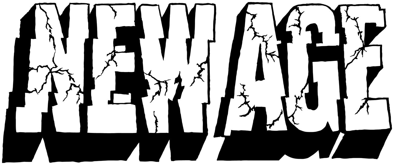 NEW AGE cracked horizontal wordmark, black